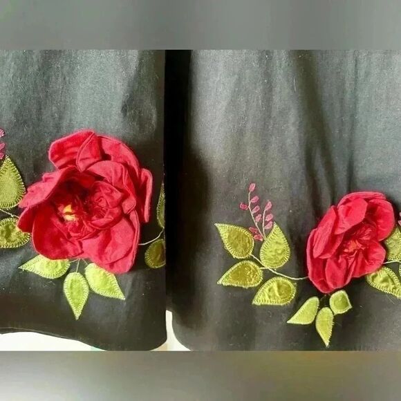 PERSAMAN NEW YORK Embroidered Accent Skirt Size: 8 - Picture 4 of 9